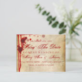 Carte Postale Faire-part Mariage Halloween Vampire Sauver La Date Faux Sang (Debout devant)