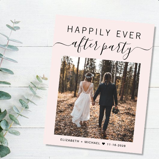 Carte Postale Faire-part Mariage heureux jamais après la photo du parti QR 