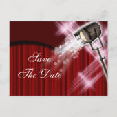 Carte Postale Faire-part Mariage hollywoodien "enregistrer la date" rouge n (Dos)