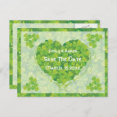 Carte Postale Faire-part Mariage irlandais de la Saint-Patrick Enregistrer (Devant / Derrière)