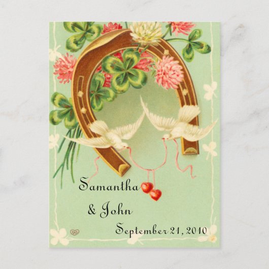 Carte Postale Faire-part Mariage irlandais Enregistrer la date (Devant)