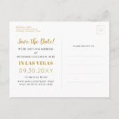 Carte Postale Faire-part Mariage Las Vegas Black Gold Photo Enregistrer la  (Dos)