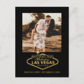 Carte Postale Faire-part Mariage Las Vegas Black Gold Photo Enregistrer la (Devant)