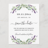 Carte Postale Faire-part Mariage Lavender eucalyptus enregistrer la date (Devant)