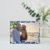 Carte Postale Faire-part Mariage Lemons Photo Overlay Modern Enregistrer La (Debout devant)