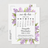Carte Postale Faire-part Mariage Lilacs rustique Enregistrer la date Calend (Devant / Derrière)