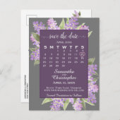 Carte Postale Faire-part Mariage Lilacs rustique Enregistrer le calendrier  (Devant / Derrière)