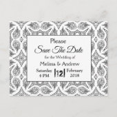 Carte Postale Faire-part Mariage Mandala noir et blanc Enregistrer la date (Devant)