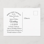 Carte Postale Faire-part Mariage Mandala Noir et Blanc Enregistrez la Date (Dos)