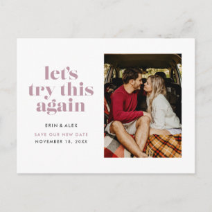 Carte Postale Faire-part Mariage Mauve Essayons Encore Une Fois Changement