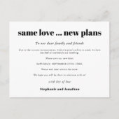 Carte Postale Faire-part Mariage Même Amour Nouveaux Plans Enregistrer Nouv (Devant)
