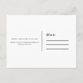 Carte Postale Faire-part Mariage minimal chic noir moderne Save the Date (Dos)