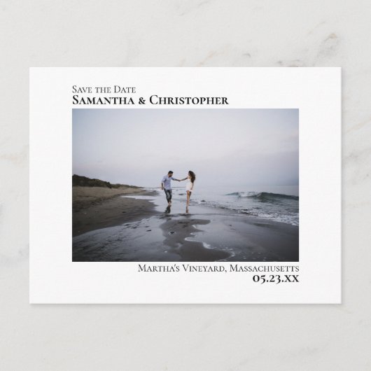 Carte Postale Faire-part Mariage minimal simple et moderne Enregistrer la p (Devant)