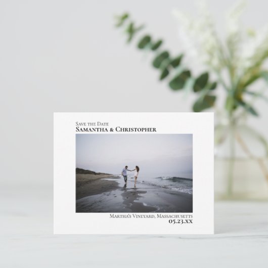 Carte Postale Faire-part Mariage minimal simple et moderne Enregistrer la p (Debout devant)