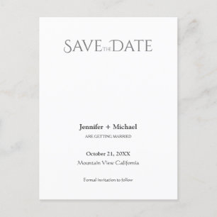 Carte Postale Faire-part Mariage Minimaliste Calligraphie Script