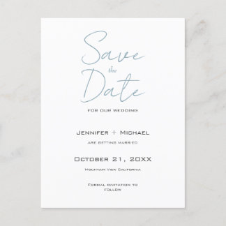 Carte Postale Faire-part Mariage Minimaliste Calligraphie Script