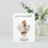 Carte Postale Faire-part Mariage minime au diamant moderne Enregistrer la d (Debout devant)