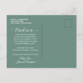 Carte Postale Faire-part Mariage Moderne avec Feuillage d'Eucalyptus (Dos)