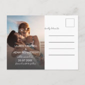 Carte Postale Faire-part Mariage Moderne avec Photo de Save The Date (Dos)