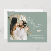 Carte Postale Faire-part Mariage Moderne Bohème Arched Photo Enregistrer La (Devant / Derrière)