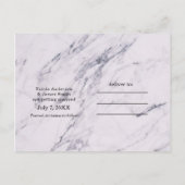 Carte Postale Faire-part Mariage moderne branché en marbre Enregistrer la d (Dos)