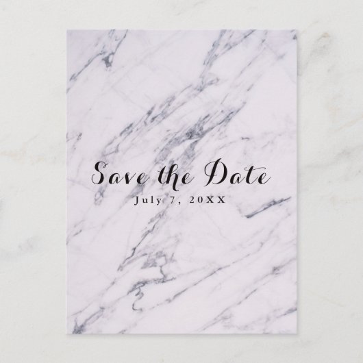 Carte Postale Faire-part Mariage moderne branché en marbre Enregistrer la d (Devant)