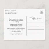 Carte Postale Faire-part Mariage Moderne Changement de date PLANS REPORTÉS (Dos)