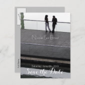 Carte Postale Faire-part Mariage moderne couple Enregistrer la date 2 (Devant / Derrière)