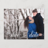 Carte Postale Faire-part Mariage moderne écriture manuscrite photo Save the (Devant)