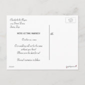 Carte Postale Faire-part Mariage moderne, sauver la date, photo (Dos)