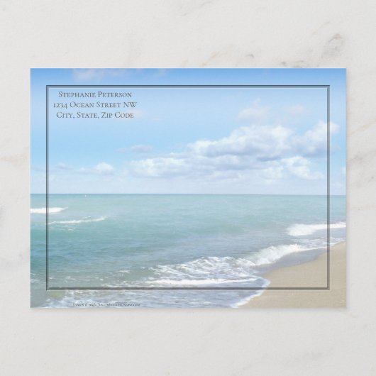 Carte Postale Faire-part Mariage Monogramme Coeurs dans le Sable Enregistre (Dos)