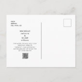 Carte Postale Faire-part Mariage monogramme simple et élégant Enregistrer l (Dos)