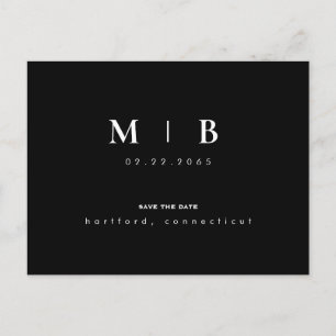 Carte Postale Faire-part Mariage monogramme simple et élégant Enregistrer l