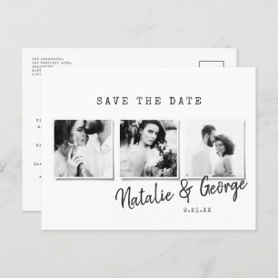 Carte Postale Faire-part Mariage multiphoto moderne minimaliste élégant
