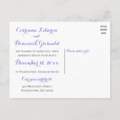 Carte Postale Faire-part Mariage nautique Ancre Violette Mariés sur la Plag (Dos)