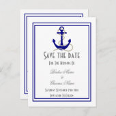 Carte Postale Faire-part Mariage nautique enregistrer la date (Devant / Derrière)