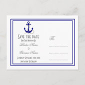 Carte Postale Faire-part Mariage nautique enregistrer la date (Dos)
