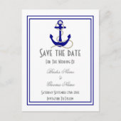 Carte Postale Faire-part Mariage nautique enregistrer la date (Devant)