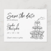 Carte Postale Faire-part Mariage noir et blanc manuscrit (Devant)