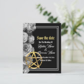 Carte Postale Faire-part Mariage noir Wiccan enregistrer la date (Debout devant)