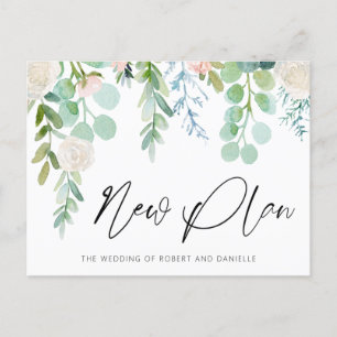 Carte Postale Faire-part Mariage NOUVEAU PLAN Floral Végétal Aquarelle