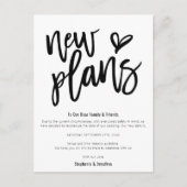 Carte Postale Faire-part Mariage Nouveaux plans Enregistrer Date Script élé (Devant)