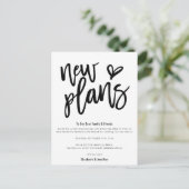 Carte Postale Faire-part Mariage Nouveaux plans Enregistrer Date Script élé (Debout devant)