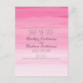 Carte Postale Faire-part Mariage Ombré Rose Chaud Enregistrer La Date (Devant)