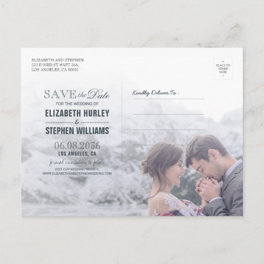 Carte Postale Faire-part Mariage Open Bar Gold Mountain Photo Enregistrer l (Dos)