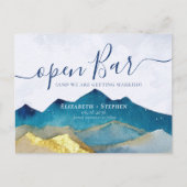Carte Postale Faire-part Mariage Open Bar Gold Mountain Photo Enregistrer l (Devant)