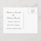 Carte Postale Faire-part Mariage. Orchidées blanches. Save the date (Dos)