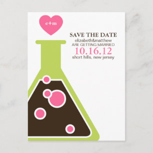 Carte Postale Faire-part Mariage parfait de chimie Enregistrer la date