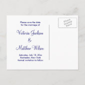 Carte Postale Faire-part Mariage Peacock Enregistrer La Date (Dos)