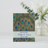 Carte Postale Faire-part Mariage Peacock Enregistrer La Date (Debout devant)